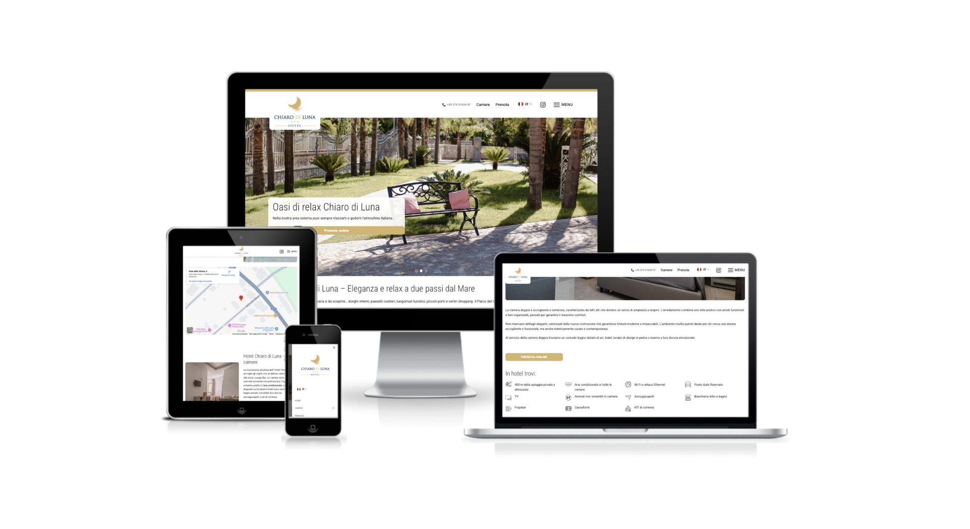 Sito web Hotel Chiaro di Luna – progetto realizzato da Massimo Webdesign