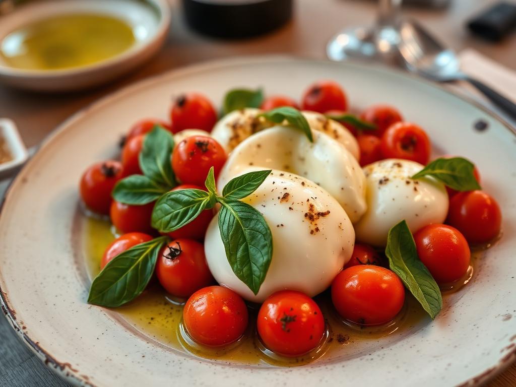 Sito web ristorante Capaccio Paestum – mozzarella di bufala con pomodorini