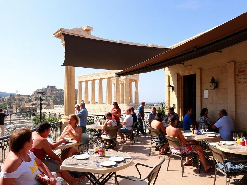 Sito web ristorante Paestum – terrazza con vista sui templi